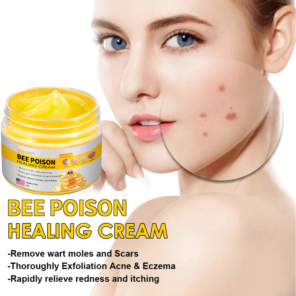 NESLEMY™ Bee Venom Skin Cream(👨⚕AAD Recommended),for Remove Warts, Acne and Scars