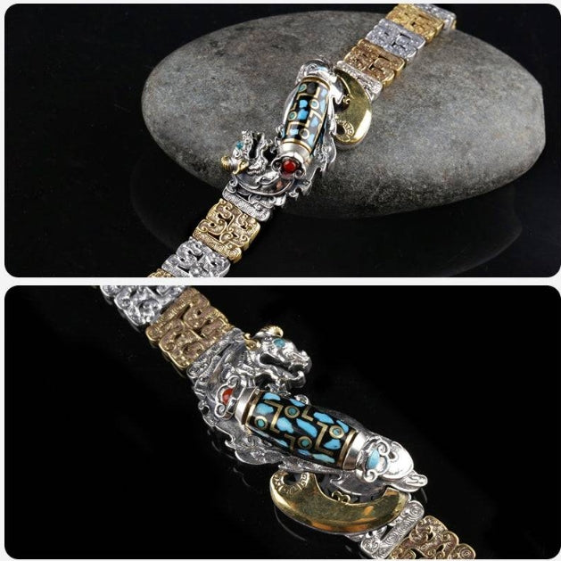 NINE-EYED DZI BEAD BRACELET