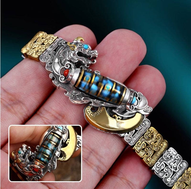 NINE-EYED DZI BEAD BRACELET
