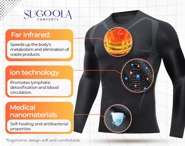 Sugoola™ Far-Infrared Tourmaline Magnetic Mens Undershirt