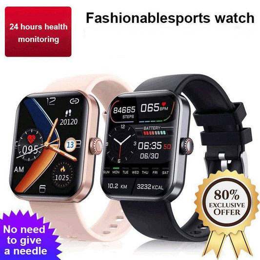 [All day monitoring of heart rate and blood pressure] Bluetooth fashion watch（Support 24 languages）