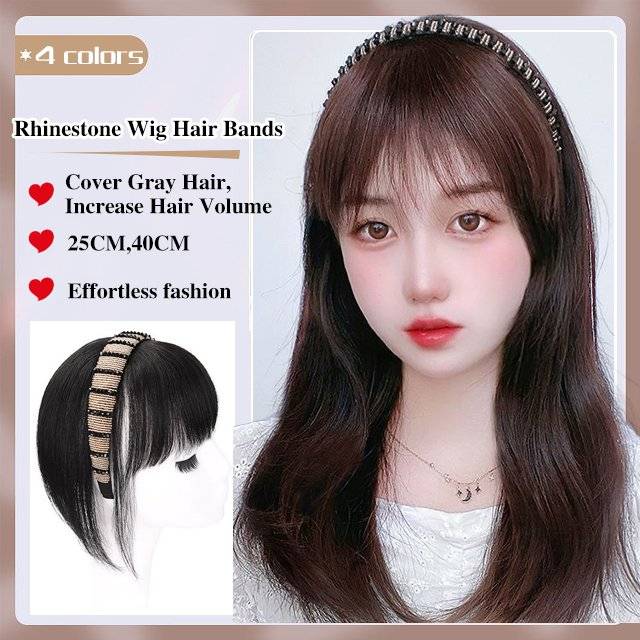 Volumizing Rhinestone Wig Hair Bands for Covering Gray Hair