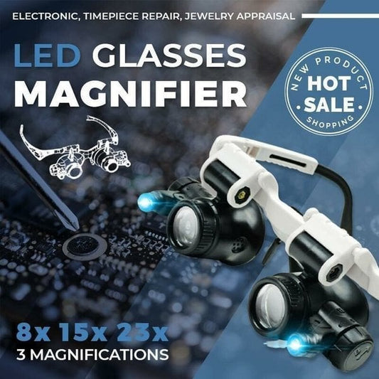 🎁Hot Sale 49% OFF⏳LED Glasses Magnifier🔥23x