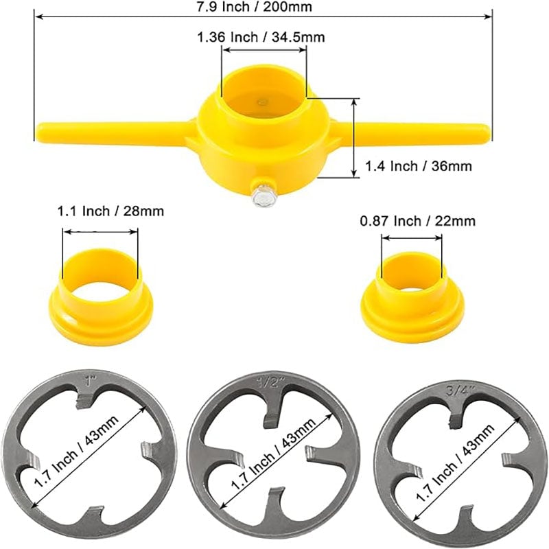 (🔥HOT SALE NOW 49% OFF) - 6-Piece Set Of Water Pipe Die Plastic Pipe Die Tap Wrench Set