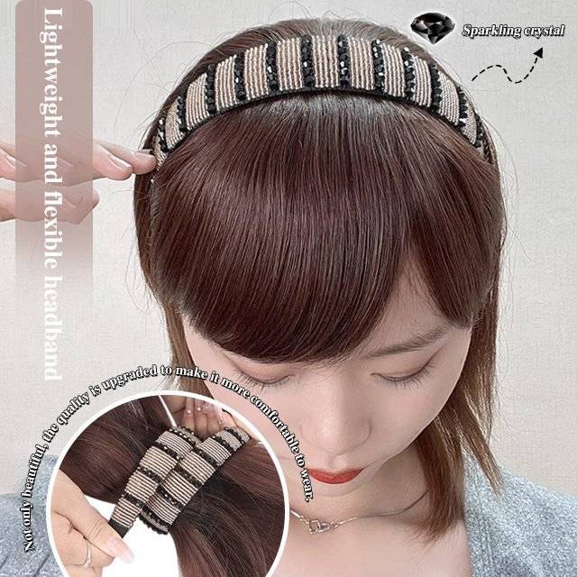 Volumizing Rhinestone Wig Hair Bands for Covering Gray Hair