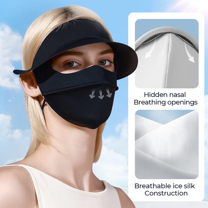 (🔥Hot Sale 49% OFF)Ice Silk Vinyl Full Face Sunscreen Mask