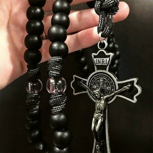 Black strong rosary-Combat rosary-Spiritual gift