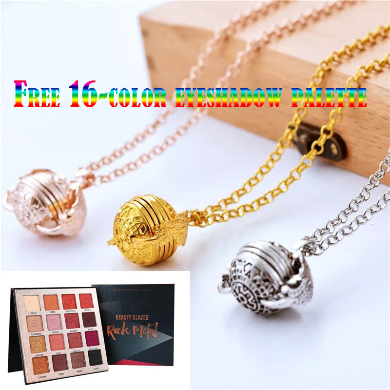 PHOTO LOCKET NECKLACE-Rose Gold【Free 16-color eyeshadow palette】