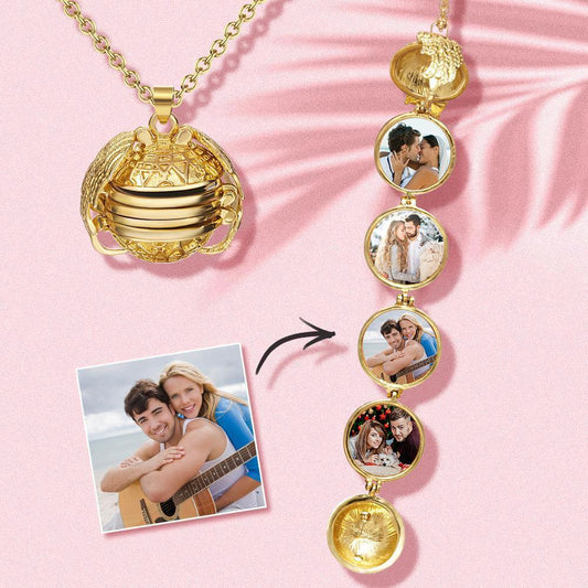 PHOTO LOCKET NECKLACE-Rose Gold【Free 16-color eyeshadow palette】