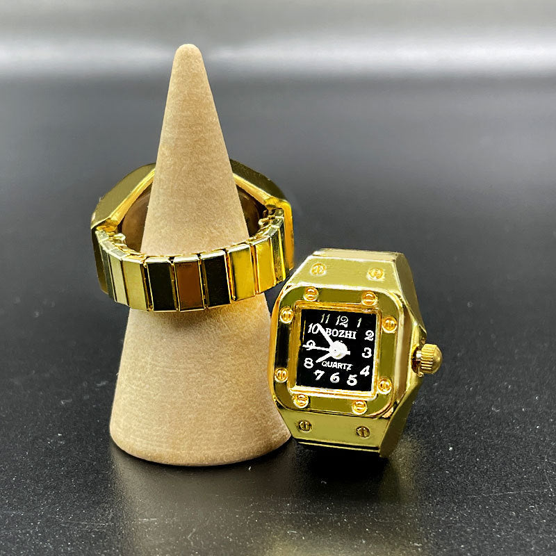 Ring watch, 18K gold, adjustable strap