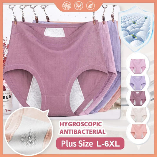 🔥  buy 1 get 1 free-High waist plus size cotton antibacterial and leak-proof physiological underwear