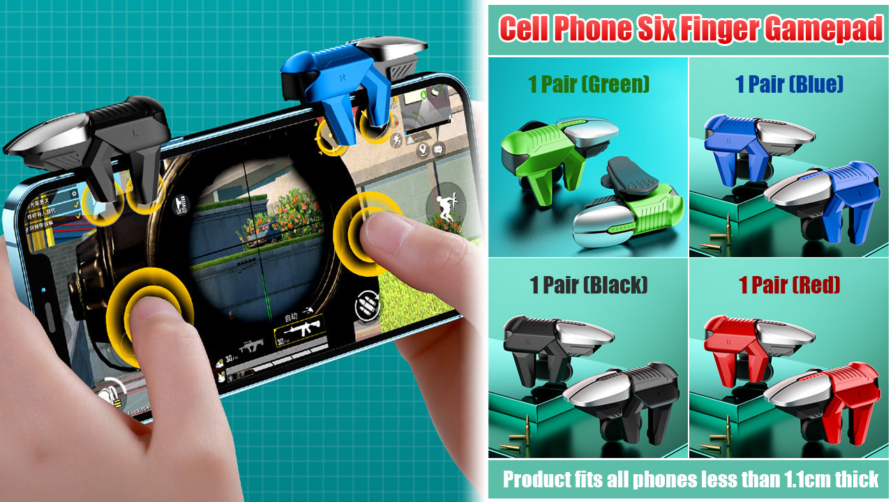 Pair Cell Phone Six Finger Gamepad