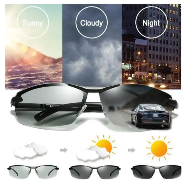 2022 New Fashion Men's Photochromic Sunglasses with Polarized Lens
