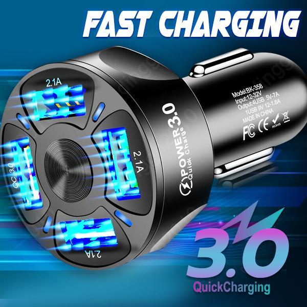 4-Port Car Fast Charger