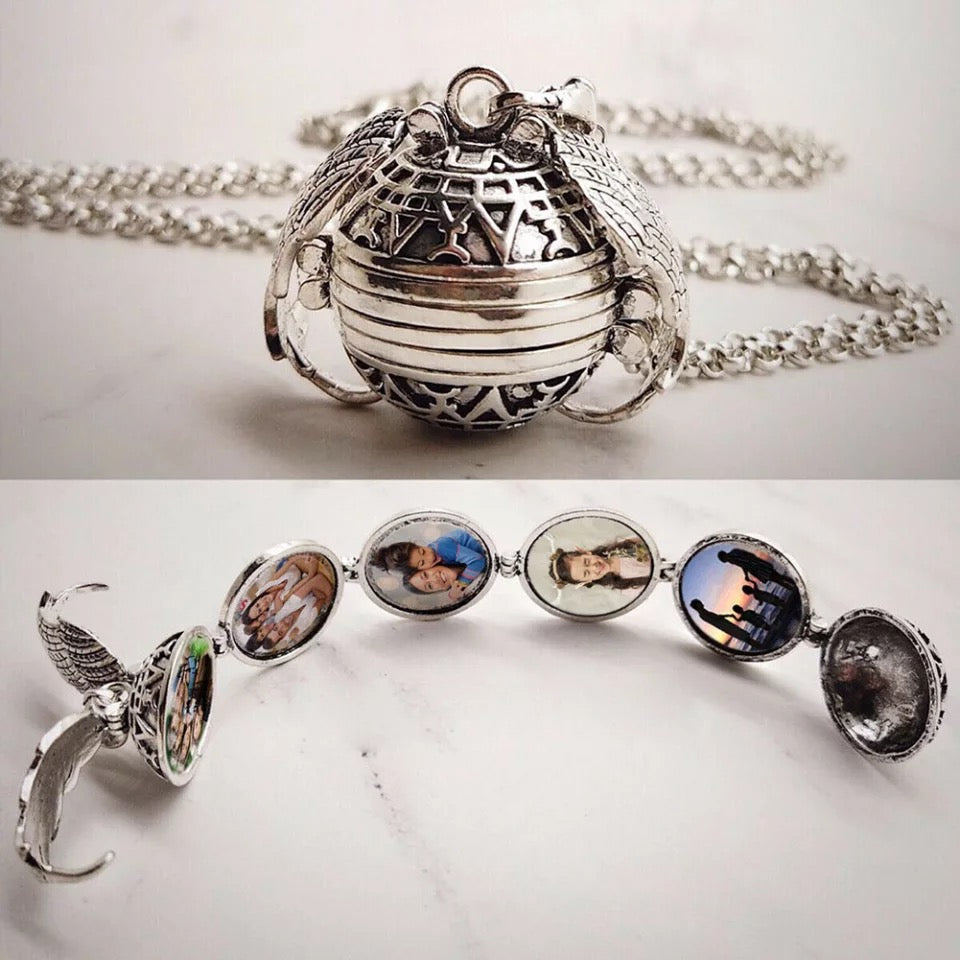 PHOTO LOCKET NECKLACE-Rose Gold【Free 16-color eyeshadow palette】